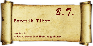 Berczik Tibor névjegykártya